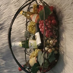 Table decor wine set with floral grapes
